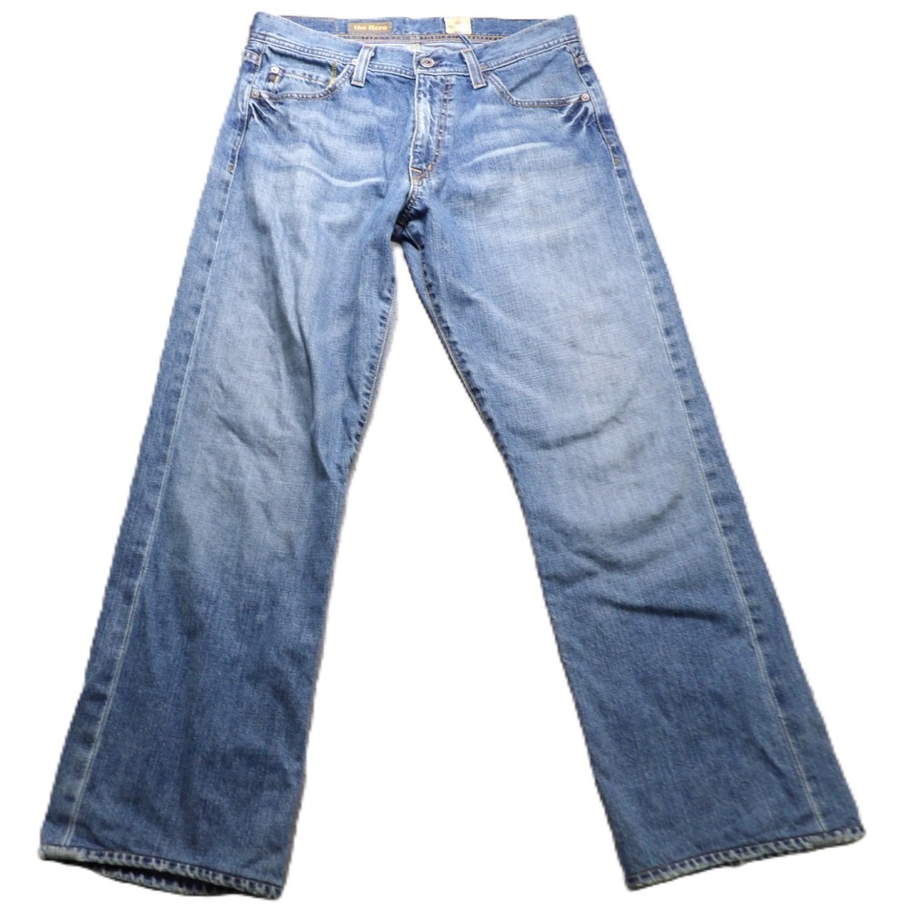VTG Made in USA AG Adriano Goldschmied The Hero Men W31 L32 Blue Relaxed Jeans